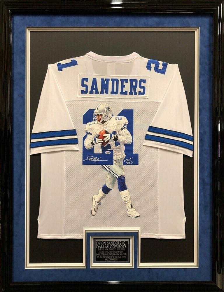 NFL Dion Sanders サイン入りユニフォーム Facsimile Autographed Deion Sanders Dallas Blue Reprint